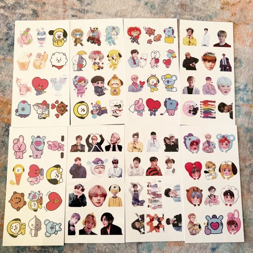 K-pop Temporary Tattoos BTS 8 sheets Army